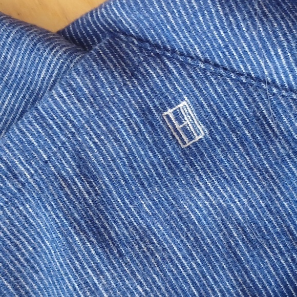 Tommy Hilfiger blue with white pin stripes cardigan - Picture 3 of 4